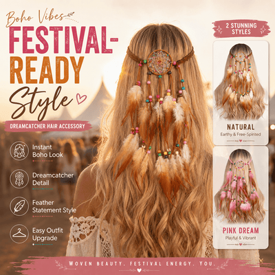 Boho Feather Festival Hair Headband – Rave Ready Accessory -Rave Outfit Addons -Rave Mates
