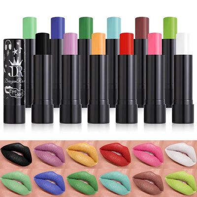 Dragon Ranee Velvet Matte Lipstick – 12 Vibrant Festival Shades -Rave Outfit Addons -Rave Mates