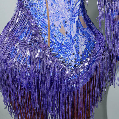 Embellished Fringe Rave Bodysuit – Sparkle Festival Outfit -Rave Bodysuits -Rave Mates
