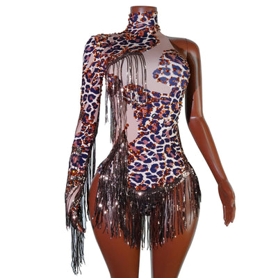 Embellished Fringe Rave Bodysuit – Sparkle Festival Outfit -Rave Bodysuits -Rave Mates