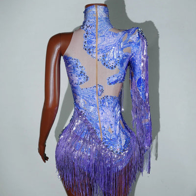 Embellished Fringe Rave Bodysuit – Sparkle Festival Outfit -Rave Bodysuits -Rave Mates