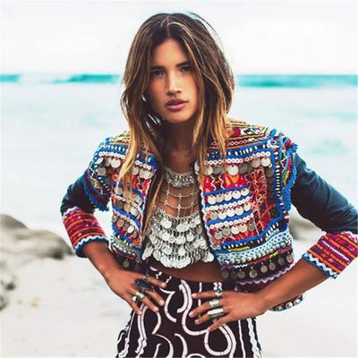 Gold & Silver Coin Chain Festival Top – Rave Ready Body Jewellery -Rave Crop Tops -Rave Mates