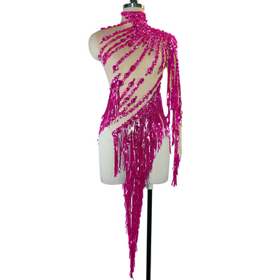 Green Crystal Fringe Rave Bodysuit – Festival Statement Outfit -Rave Bodysuits -Rave Mates