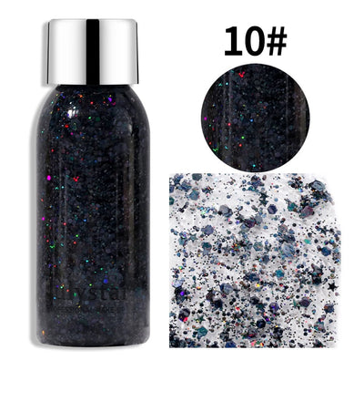 Julystar Face & Body Glitter Gel – Rave Festival Makeup -Rave Outfit Addons -Rave Mates