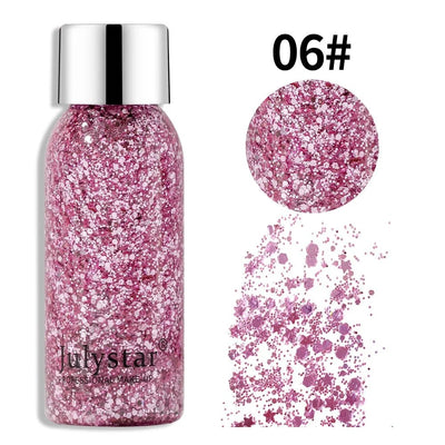 Julystar Face & Body Glitter Gel – Rave Festival Makeup -Rave Outfit Addons -Rave Mates