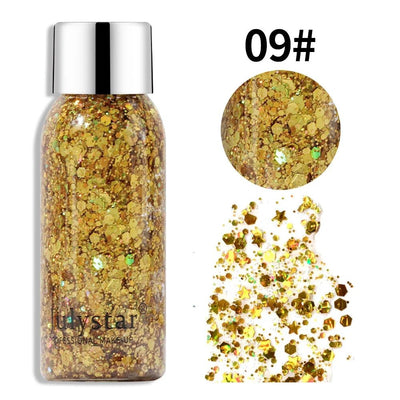 Julystar Face & Body Glitter Gel – Rave Festival Makeup -Rave Outfit Addons -Rave Mates