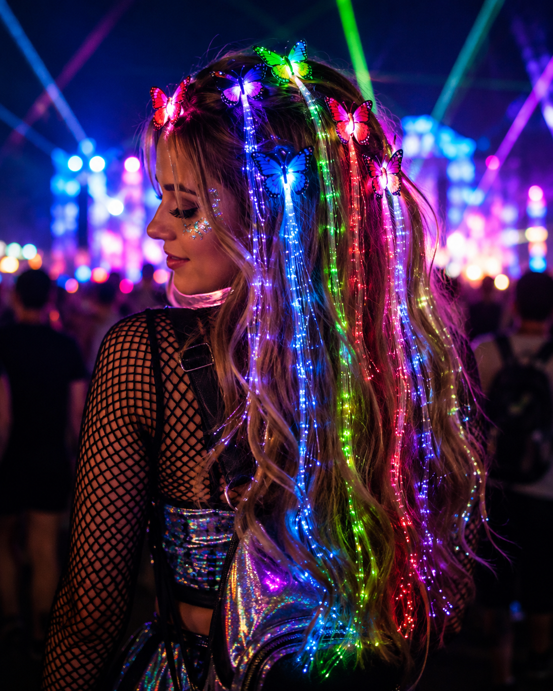LED Butterfly Hair Lights -Rave Outfit Addons -Rave Mates