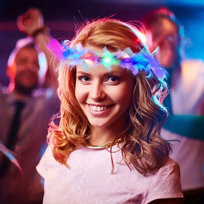 LED Feather Light Headband – Rave & Festival Hair Accessory 10pcs -LED Lights -Rave Mates