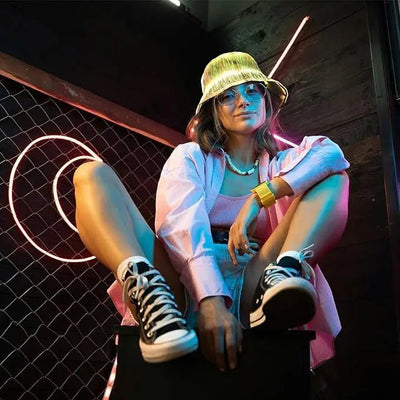 LED Fiber Optic Bucket Hat – Rave & Festival Light-Up Hat -Rave Accessories -Rave Mates