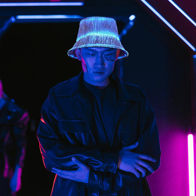 LED Fiber Optic Bucket Hat – Rave & Festival Light-Up Hat -Rave Accessories -Rave Mates