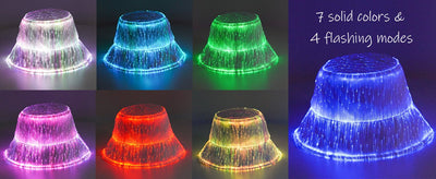 LED Fiber Optic Bucket Hat – Rave & Festival Light-Up Hat -Rave Accessories -Rave Mates