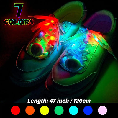 LED Glow Shoelaces – Light Up Rave & Festival Laces -Rave Shoes -Rave Mates