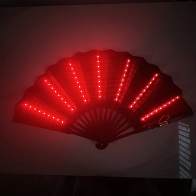 LED Light Up Rave Fan – 10 Inch Festival Hand Fan -Rave Fans -Rave Mates