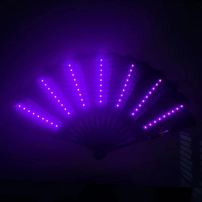LED Light Up Rave Fan – 10 Inch Festival Hand Fan -Rave Fans -Rave Mates