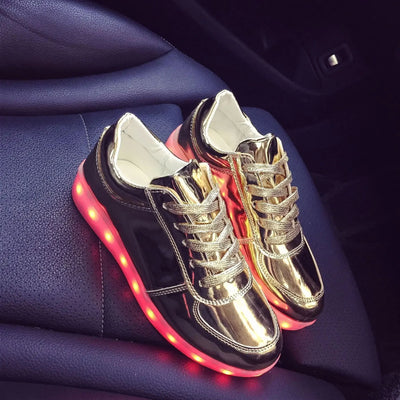 Luminous Sneakers for Women Casual Led Glowing Shoes for Men Fashion Flat Running LED Rechargeable Couple Shoes Кроссовкиженские - Rave Mates