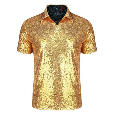 Men’s Sparkle Sequin Rave Polo Shirt – 6 Colours -Man's Rave Outfits -Rave Mates