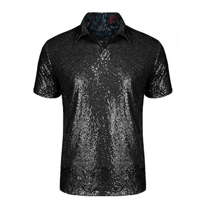 Men’s Sparkle Sequin Rave Polo Shirt – 6 Colours -Man's Rave Outfits -Rave Mates
