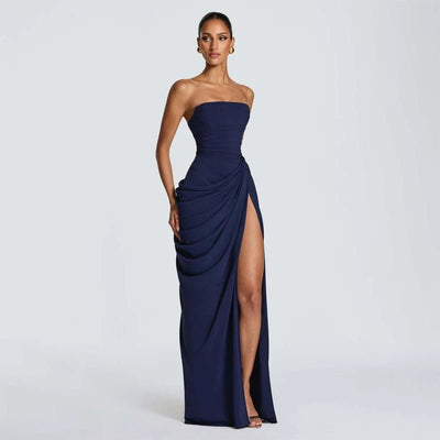 Night Out Ready Draped Maxi Dress – Elegant Party Gown -Going Out Dresses -Rave Mates