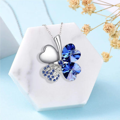 Rave Luck Crystal Clover Necklace -Rave Outfit Addons -Rave Mates