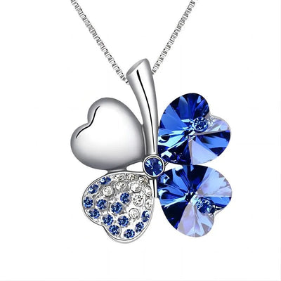 Rave Luck Crystal Clover Necklace -Rave Outfit Addons -Rave Mates