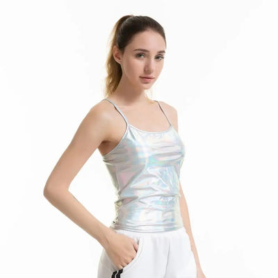 Rave Ready Metallic Cami Top -Women's Rave Outfits -Rave Mates