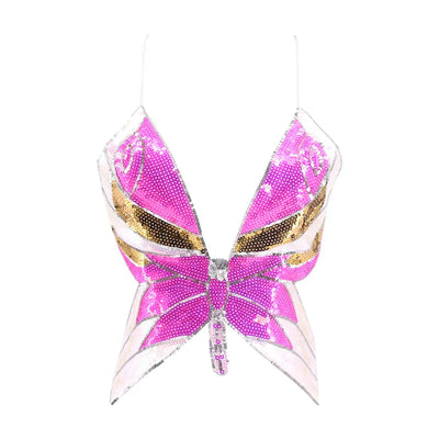 Sequin Butterfly Rave Top – Sparkly Festival Crop Top -Rave Bras -Rave Mates
