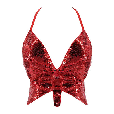 Sequin Butterfly Rave Top – Sparkly Festival Crop Top -Rave Bras -Rave Mates