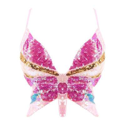 Sequin Butterfly Rave Top – Sparkly Festival Crop Top -Rave Bras -Rave Mates