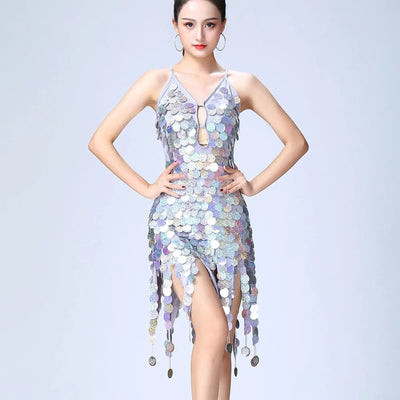 Sequin Coin Mini Dress – Rave & Night Out Party Dress -Going Out Dresses -Rave Mates