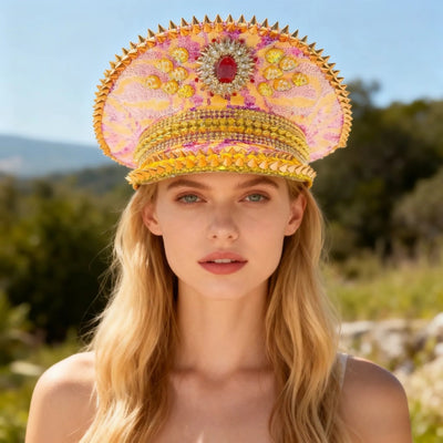 Sequin Festival Captain Hat with Gems – 20 Style Choices -Rave Accessories -Rave Mates