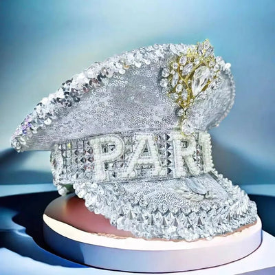 Sequin Festival Captain Hat with Gems – 20 Style Choices -Rave Accessories -Rave Mates