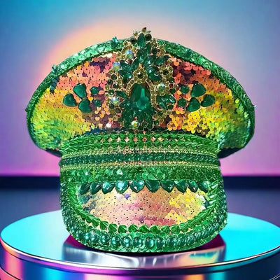 Sequin Festival Captain Hat with Gems – 20 Style Choices -Rave Accessories -Rave Mates