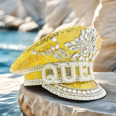 Sequin Festival Captain Hat with Gems – 20 Style Choices -Rave Accessories -Rave Mates