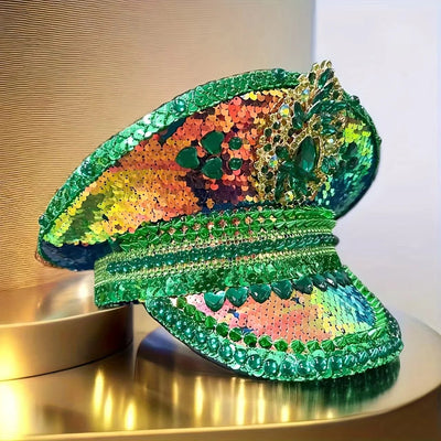 Sequin Festival Captain Hat with Gems – 20 Style Choices -Rave Accessories -Rave Mates