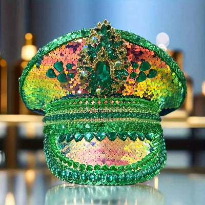 Sequin Festival Captain Hat with Gems – 20 Style Choices -Rave Accessories -Rave Mates