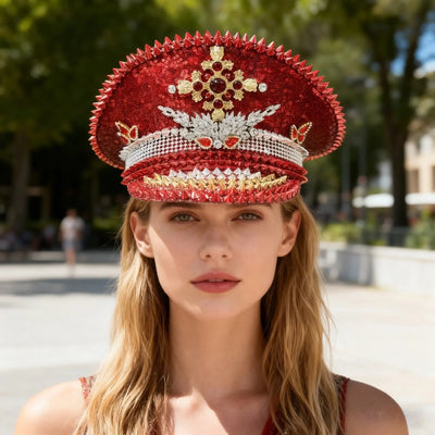Sequin Festival Captain Hat with Gems – 20 Style Choices -Rave Accessories -Rave Mates