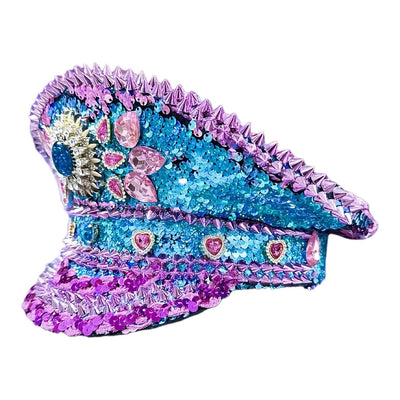 Sequin Festival Captain Hat with Gems – 20 Style Choices -Rave Accessories -Rave Mates