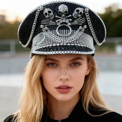 Sequin Festival Captain Hat with Gems – 20 Style Choices -Rave Accessories -Rave Mates