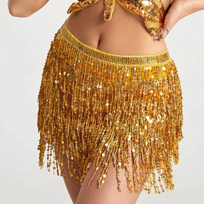 Sequin Fringe Rave Skirt – Sparkly Festival Dance Skirt -Rave Bras -Rave Mates