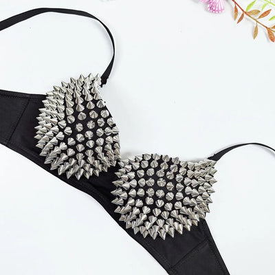Spiked Studded Rave Bra Top -Rave Bras -Rave Mates