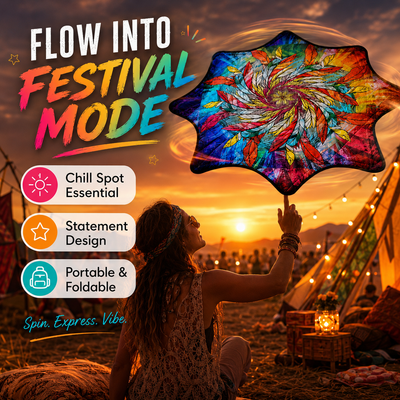 Spinning Festival Mat – Psychedelic Rave Flow Prop -Rave Accessories -Rave Mates