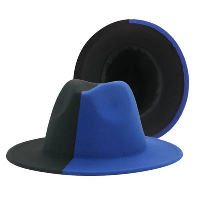 Two-Tone Wide-Brim Rave Hat – Festival Statement Fedora -Rave Outfit Addons -Rave Mates