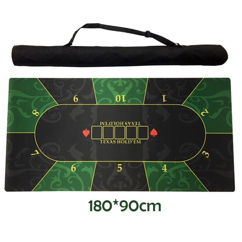 180*90cm Classic Green Rubber Poker Table Layout - Rave Mates