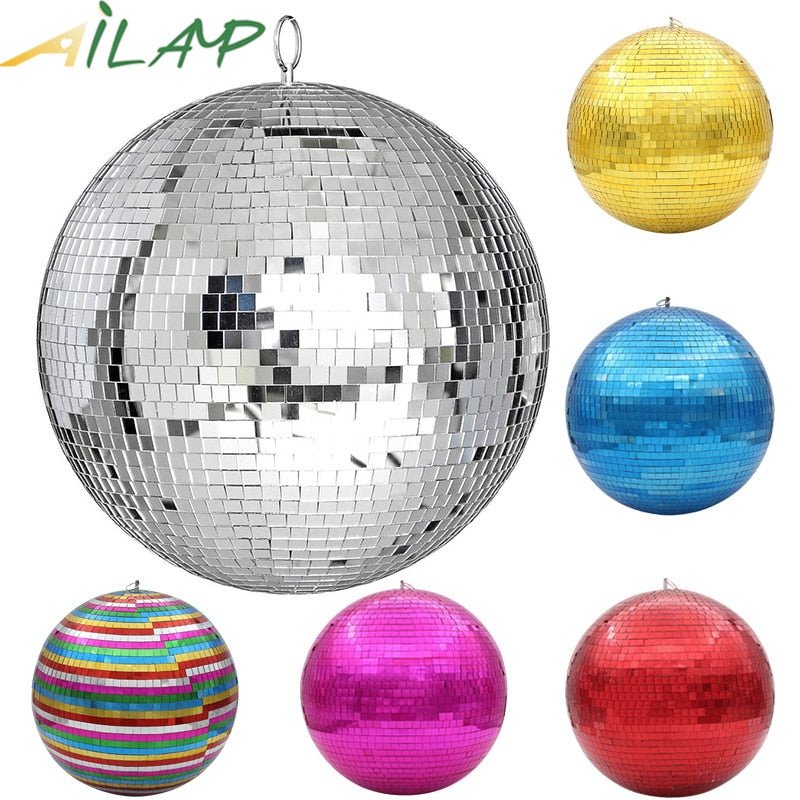 30cm mirror disco ball stage light rotating glass ball -Laser Lights -Rave Mates
