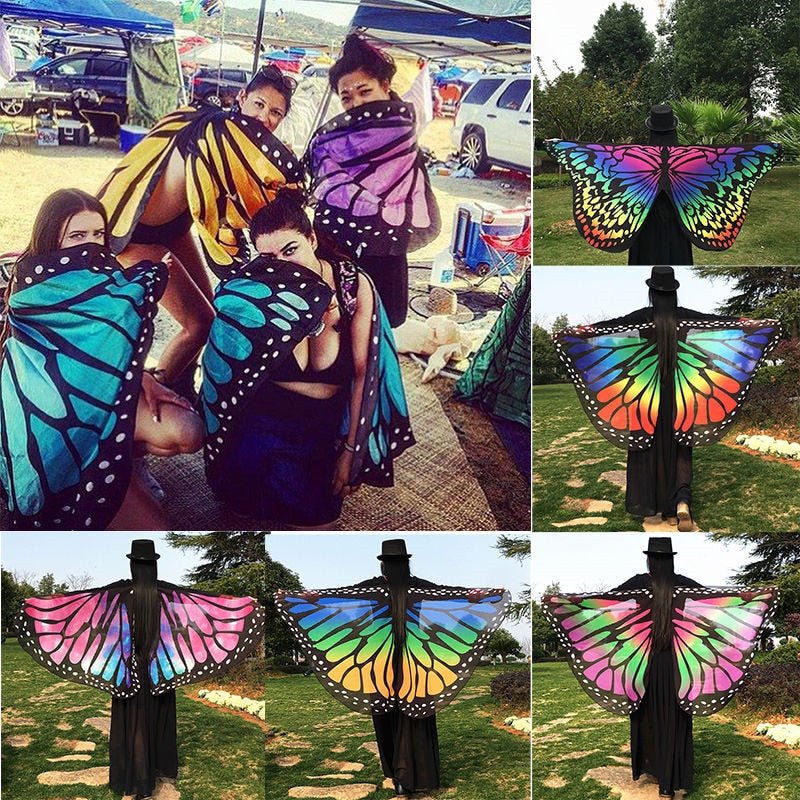 7 Colors Pashmina Butterfly Wing -Flow Arts -Rave Mates