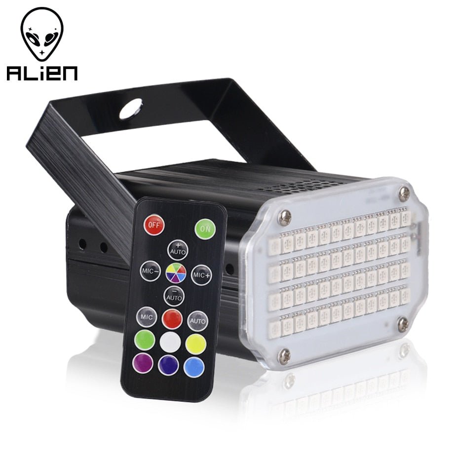 ALIEN 48 LED RGB UV White Strobe Lights Disco DJ Party -Laser Lights -Rave Mates