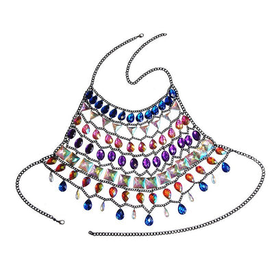 Rave Top With Gems -Crop Top -Rave Mates