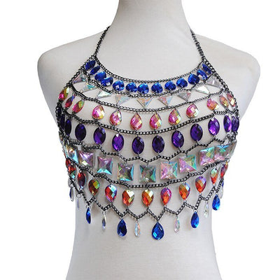 Rave Top With Gems -Crop Top -Rave Mates