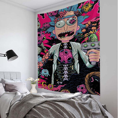 Trippy Cartoon Tapestry - Festival Tapestry - Rave Mates