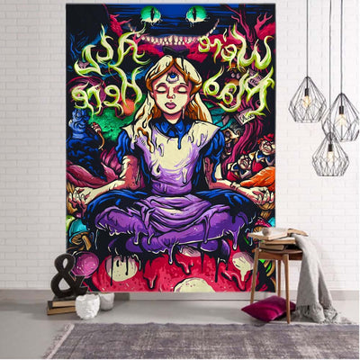 Trippy Cartoon Tapestry - Festival Tapestry - Rave Mates